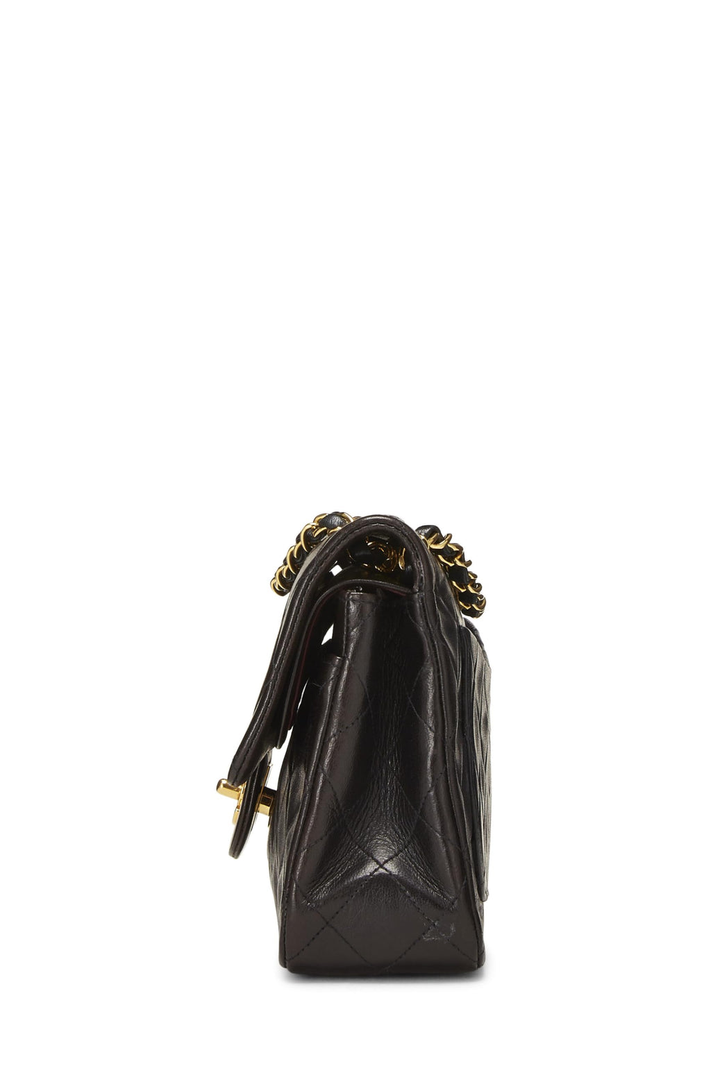 Chanel,  Black Quilted Lambskin Classic Double Flap Small, Black