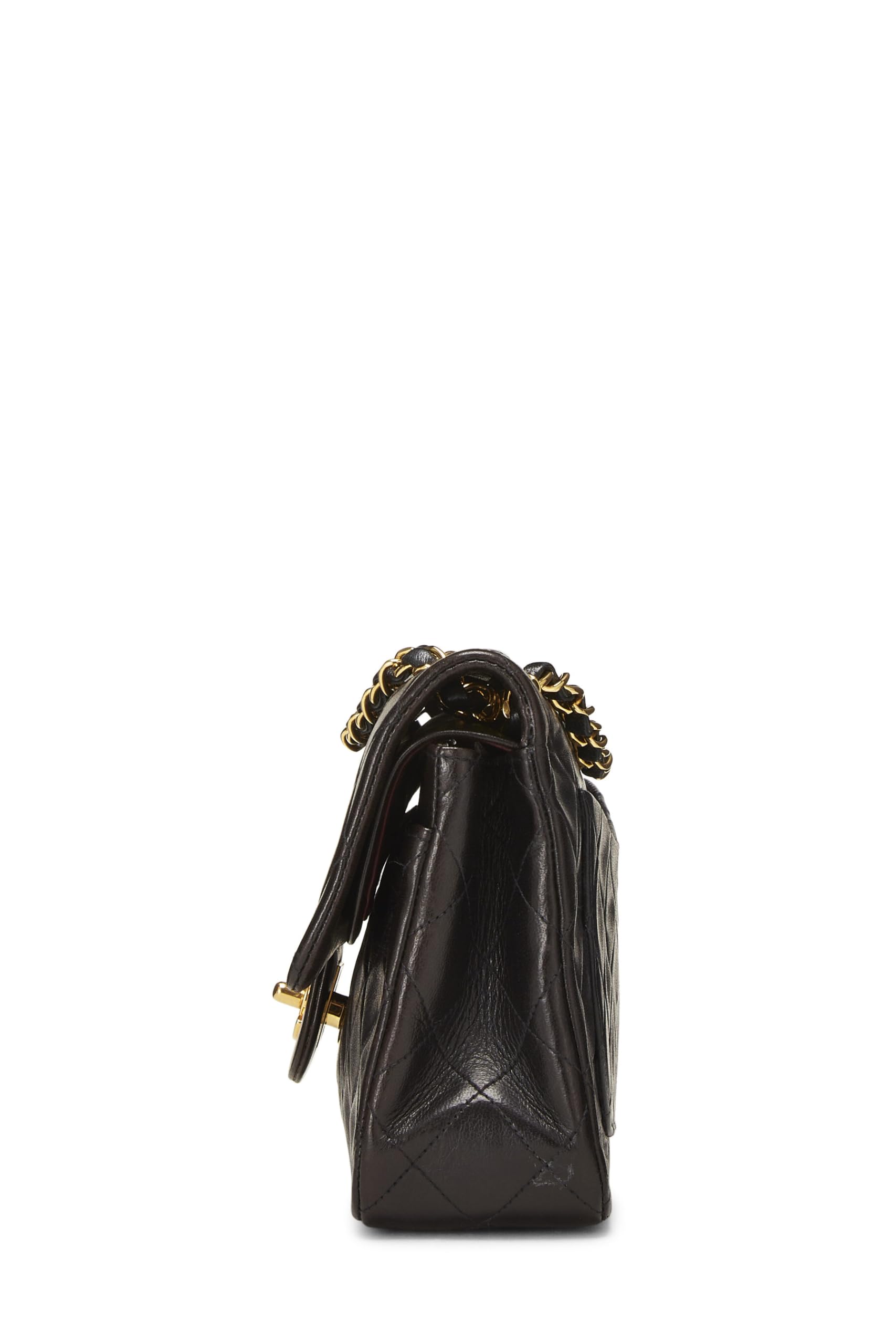 Chanel,  Black Quilted Lambskin Classic Double Flap Small, Black