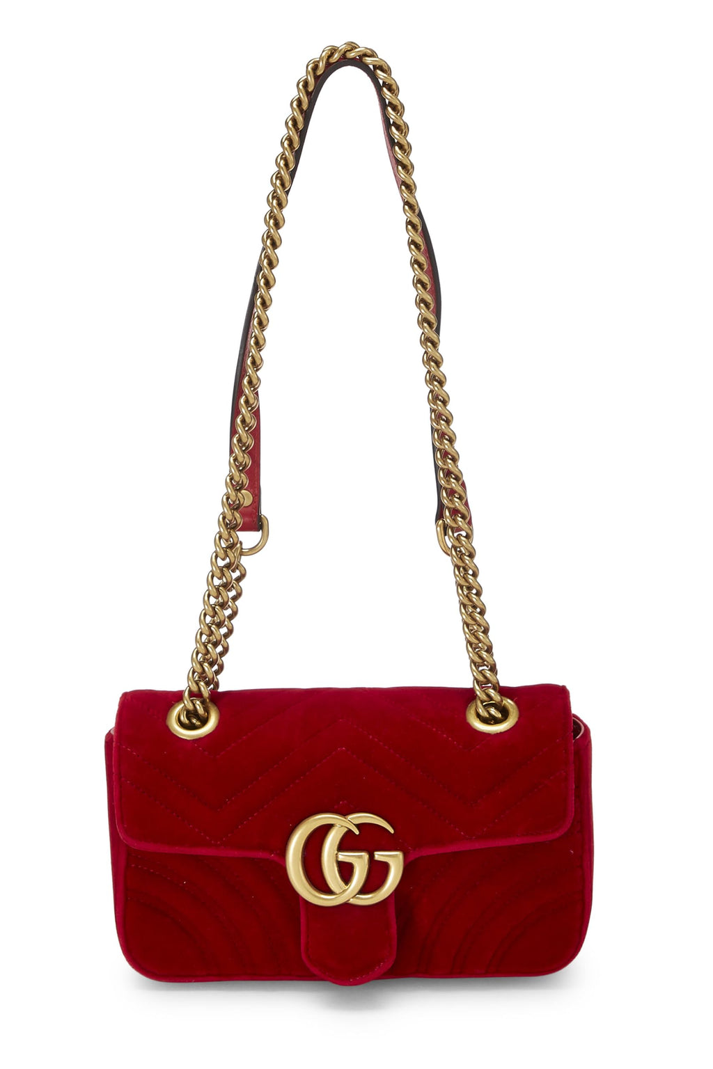 Gucci,  Red VeLouis Vuittonet GG Marmont Shoulder Bag Mini, Red