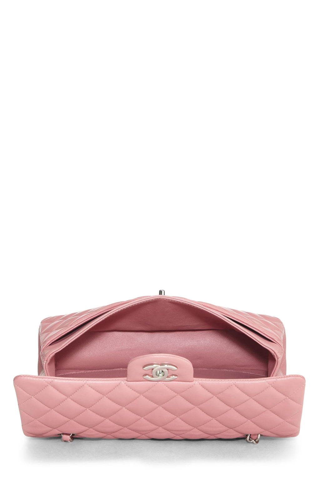 Chanel,  Pink Quilted Lambskin Classic Double Flap Medium, Pink