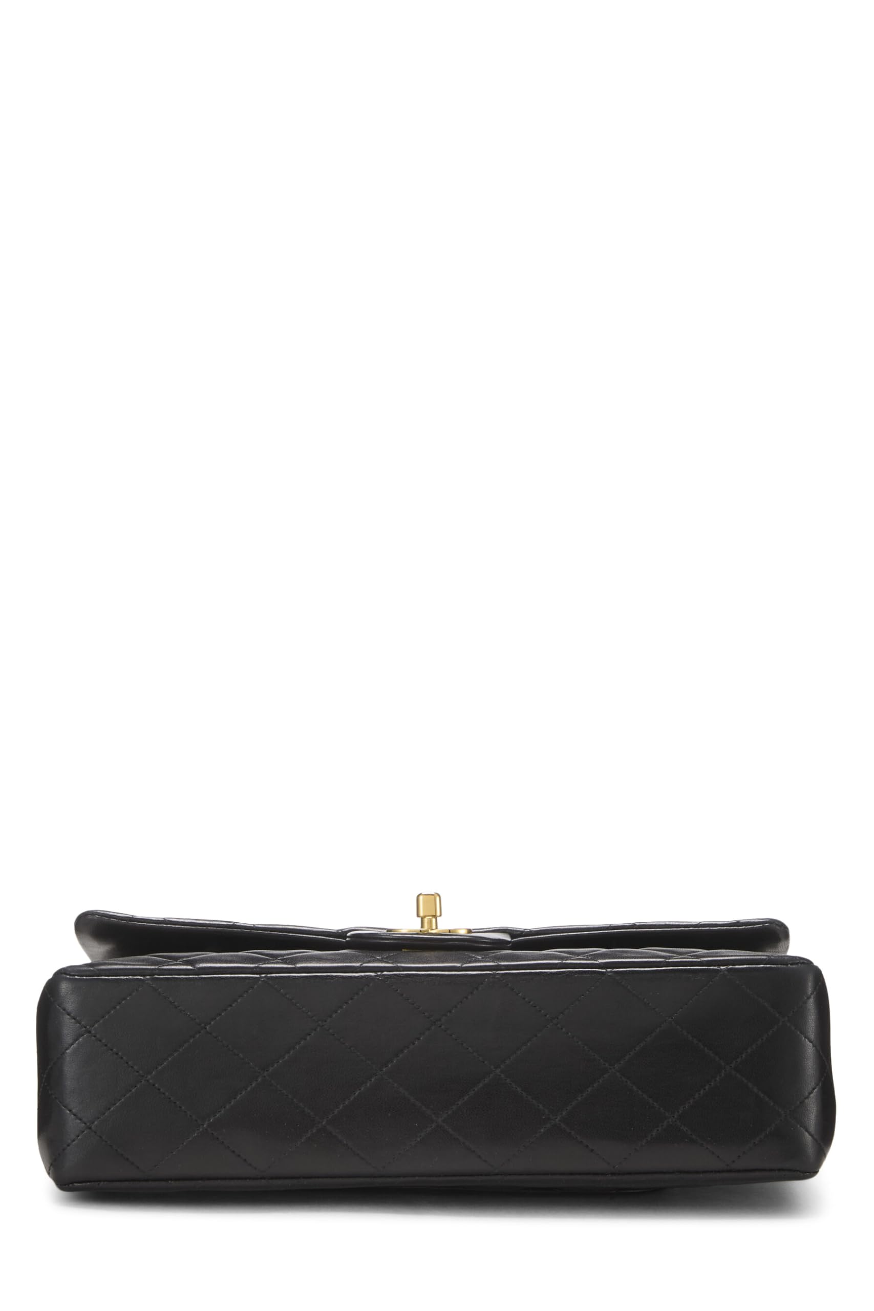 Chanel,  Black Quilted Lambskin Classic Double Flap Medium, Black