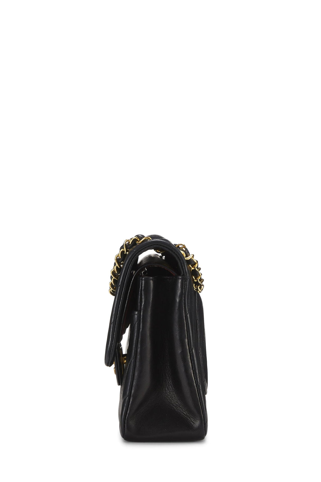 Chanel,  Black Chevron Lambskin Classic Double Flap Medium, Black