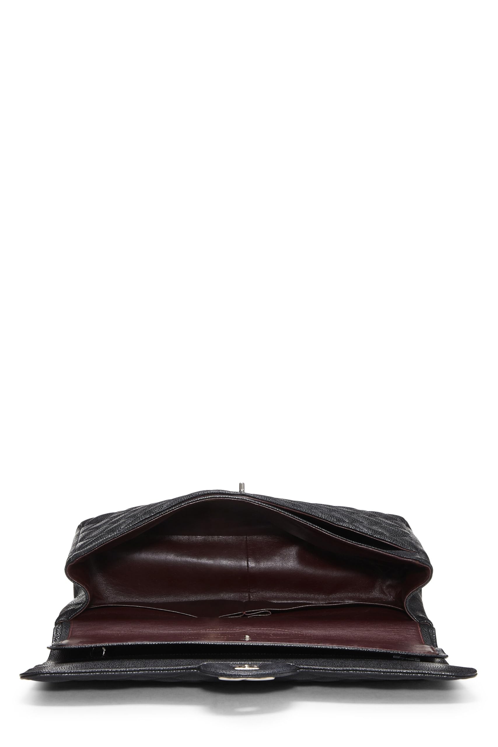 Chanel,  Black Quilted Caviar New Classic Double Flap Maxi, Black