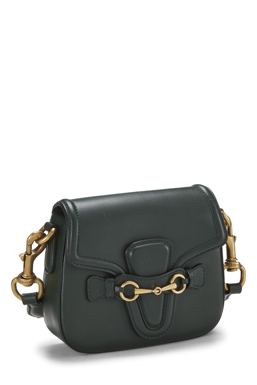 Gucci,  Green Leather Lady Web Shoulder Bag Small, Green