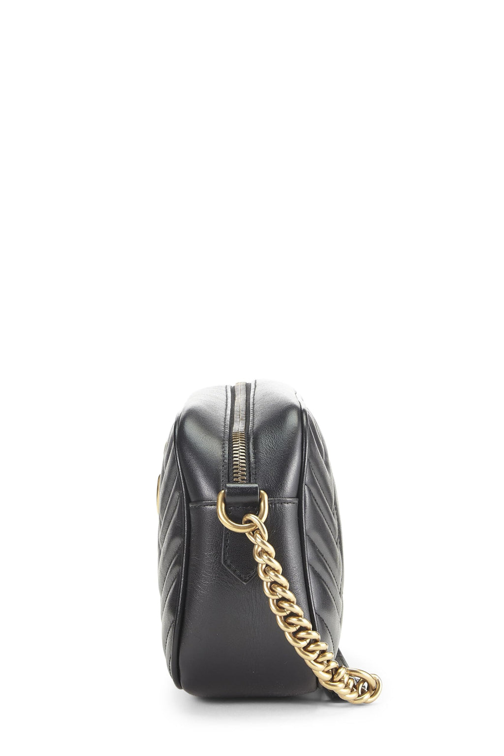 Gucci,  Black Leather Gucci Marmont Crossbody, Black