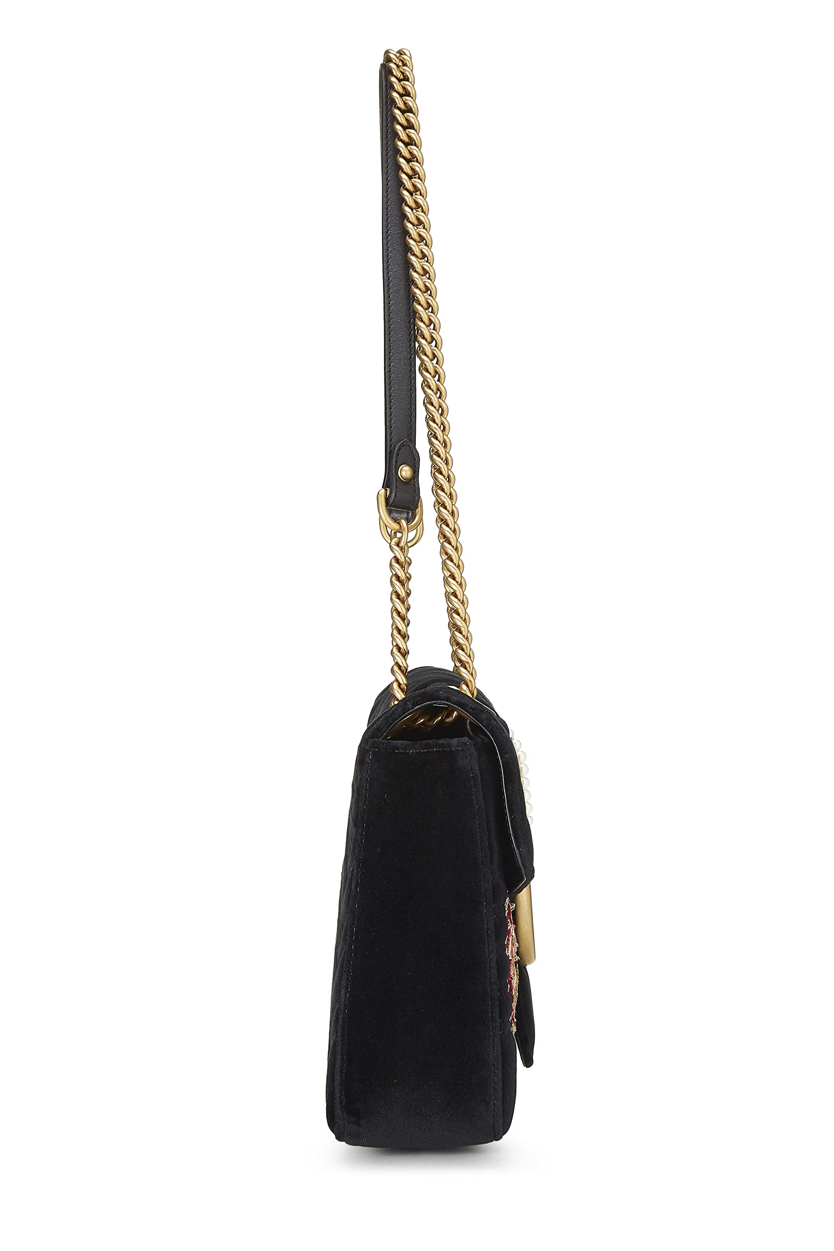 Gucci,  Black VeLouis Vuittonet Marmont 'Loved' Shoulder Bag, Black