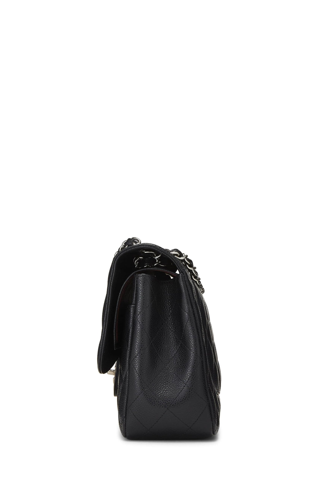 Chanel,  Black Quilted Caviar New Classic Double Flap Jumbo, Black