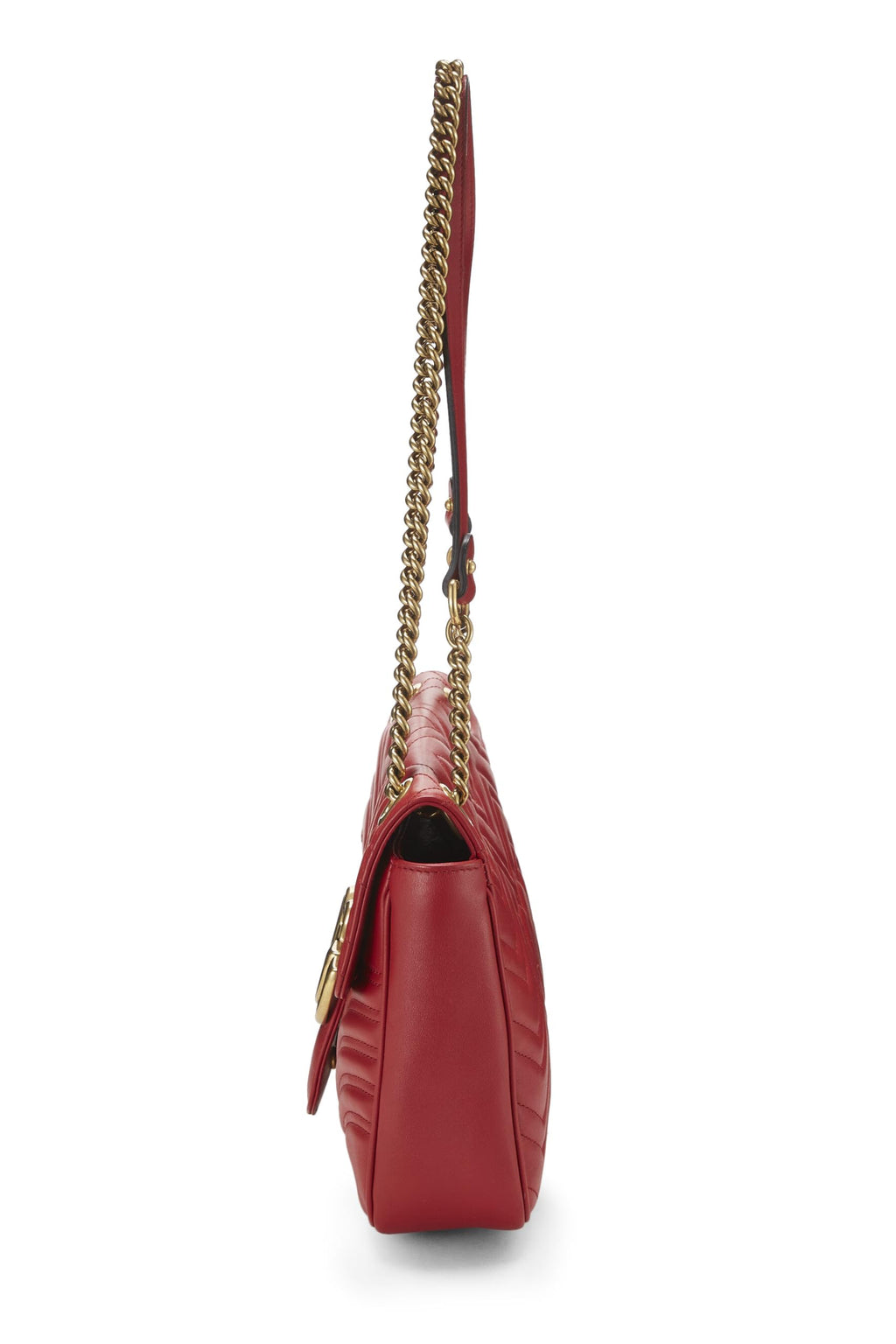 Gucci,  Red Leather GG Marmont MatelassÃƒÆ’Ã‚Â© Shoulder Bag, Red