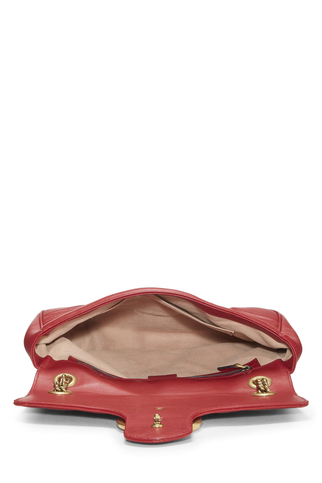Gucci,  Red Leather GG Marmont MatelassÃƒÆ’Ã‚Â© Shoulder Bag, Red