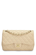 Chanel,  Beige Quilted Lambskin New Classic Double Flap Jumbo, Beige