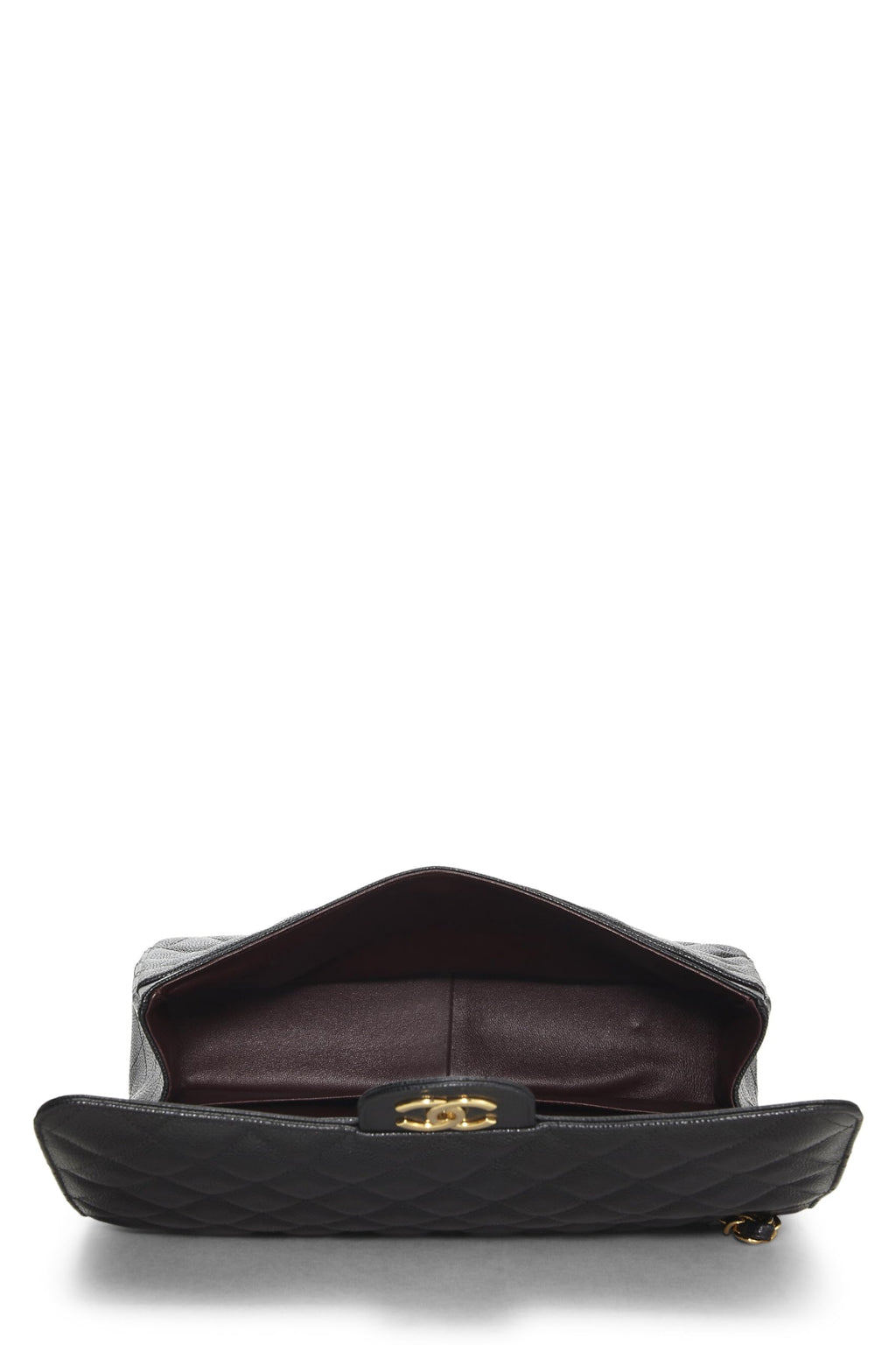 Chanel,  Black Quilted Caviar New Classic Double Flap Maxi, Black