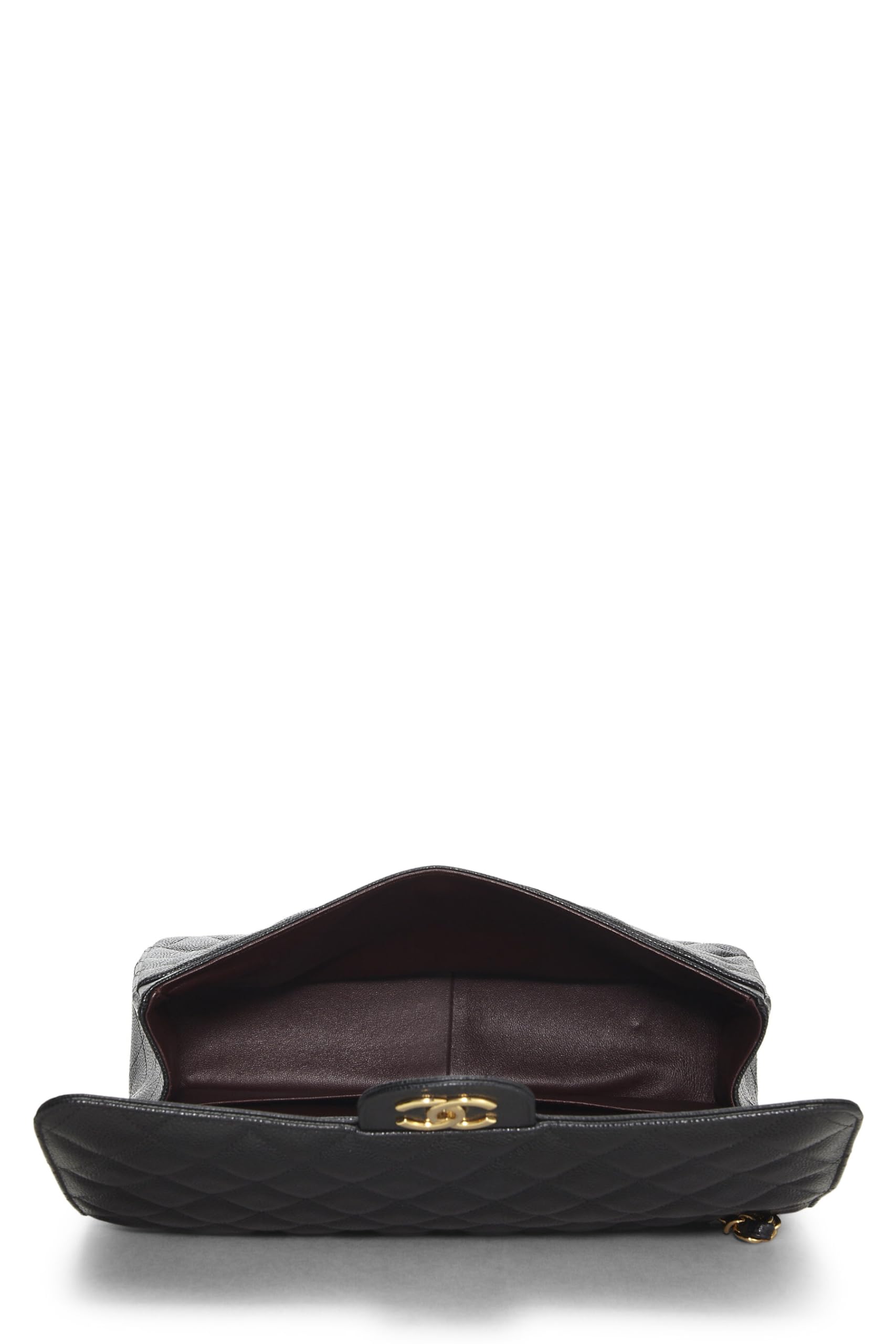 Chanel,  Black Quilted Caviar New Classic Double Flap Maxi, Black