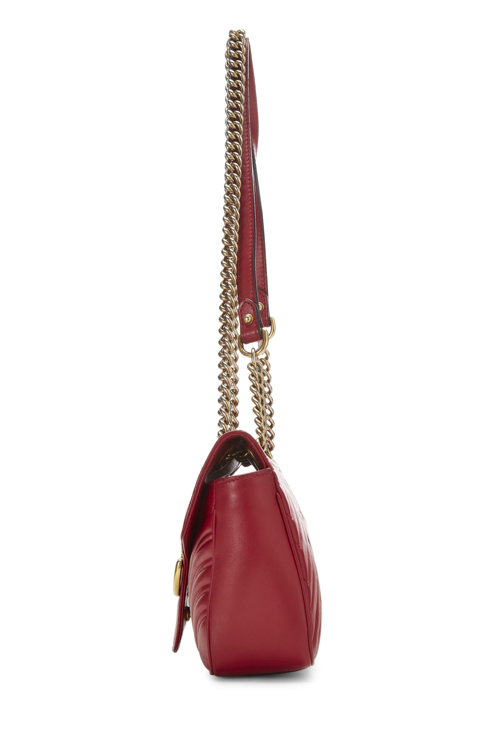 Gucci,  Red MatelassÃƒÆ’Ã‚Â© Leather Marmont Shoulder Bag Small, Red