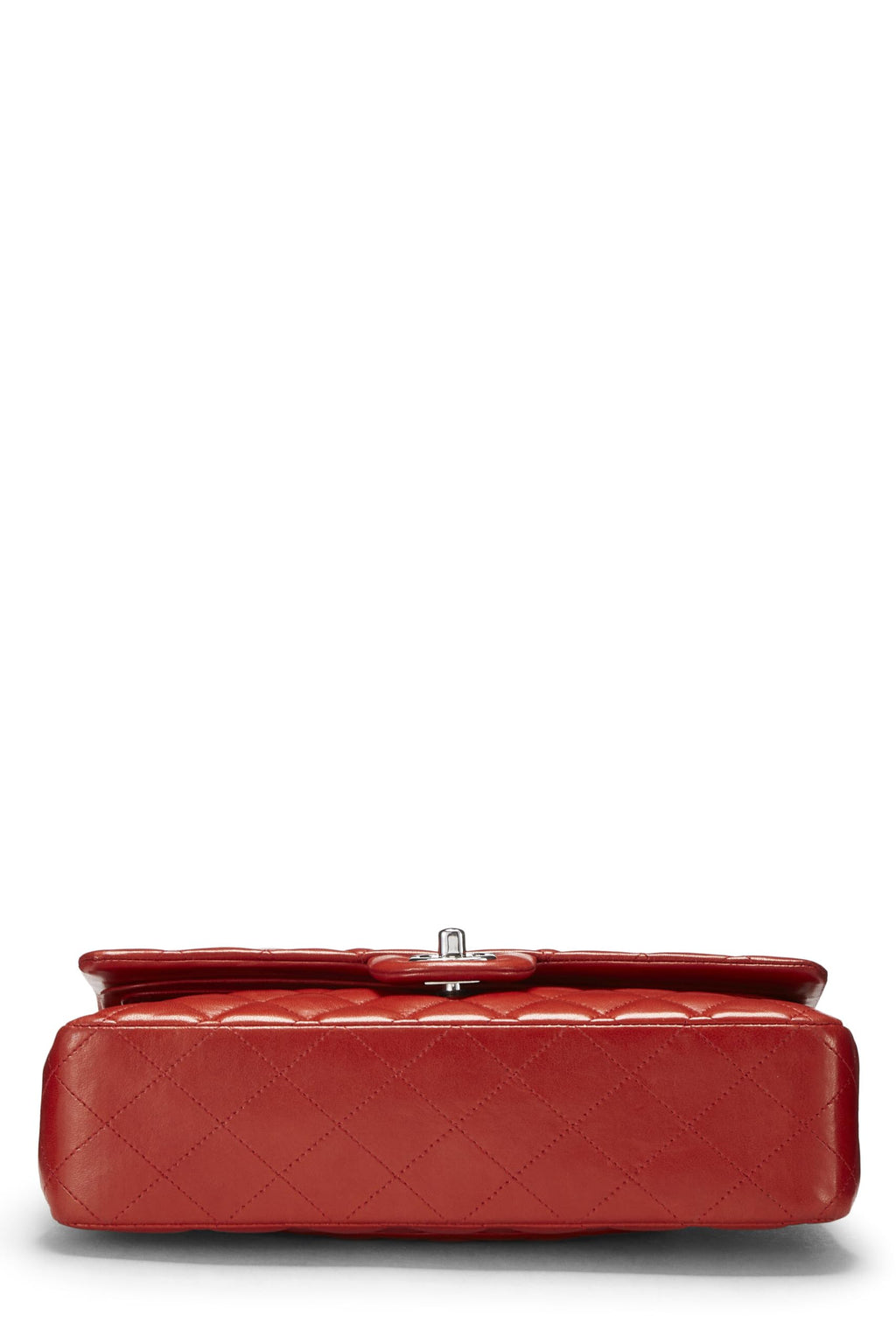 Chanel,  Red Quilted Lambskin Classic Double Flap Medium, Red
