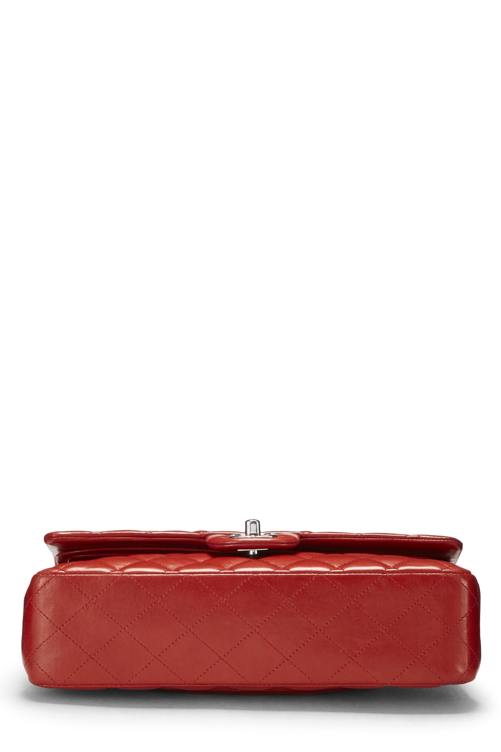 Chanel,  Red Quilted Lambskin Classic Double Flap Medium, Red