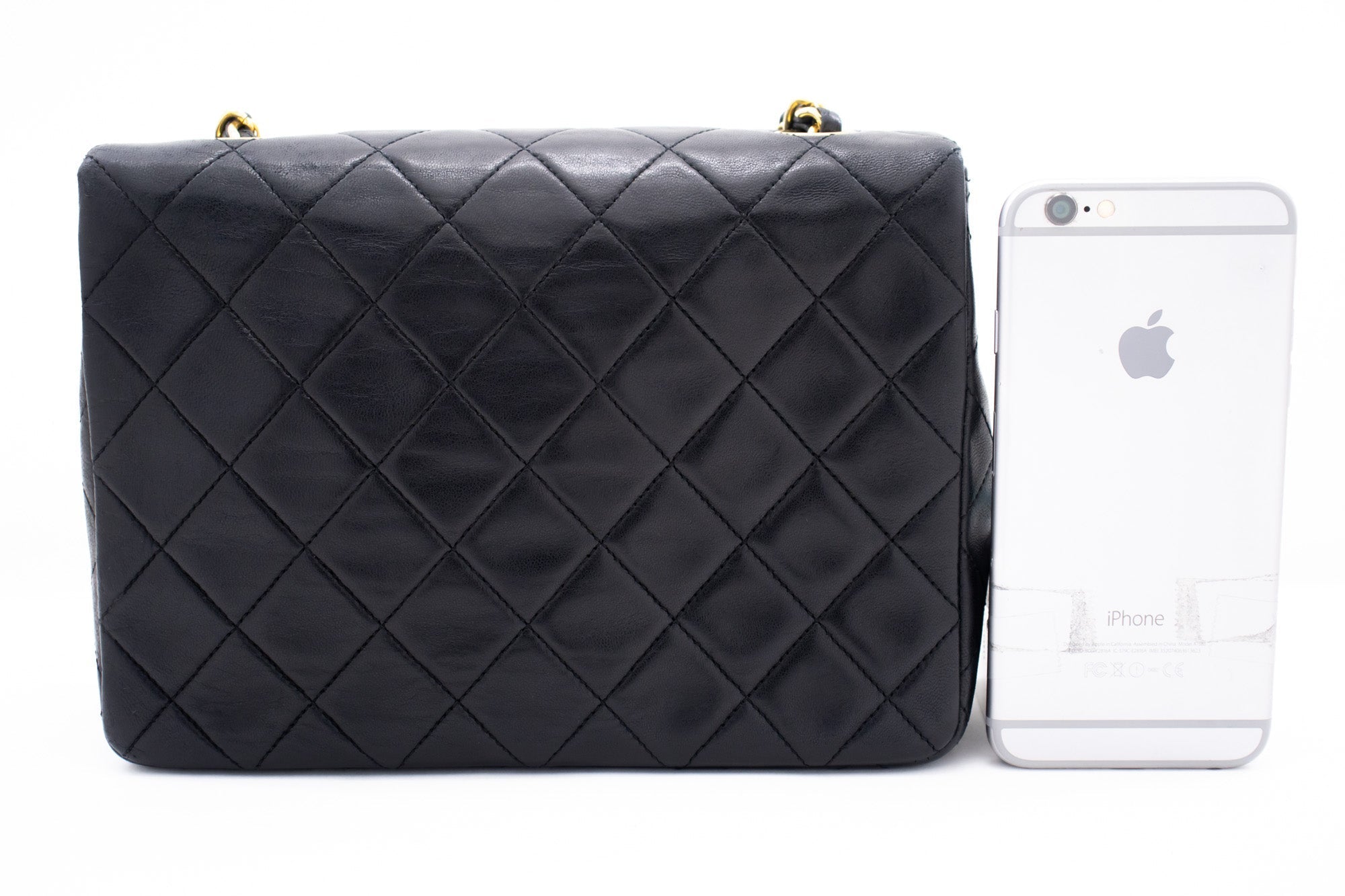 CHANEL Mini Square Small Chain Shoulder Bag Crossbody Black Quilt k83