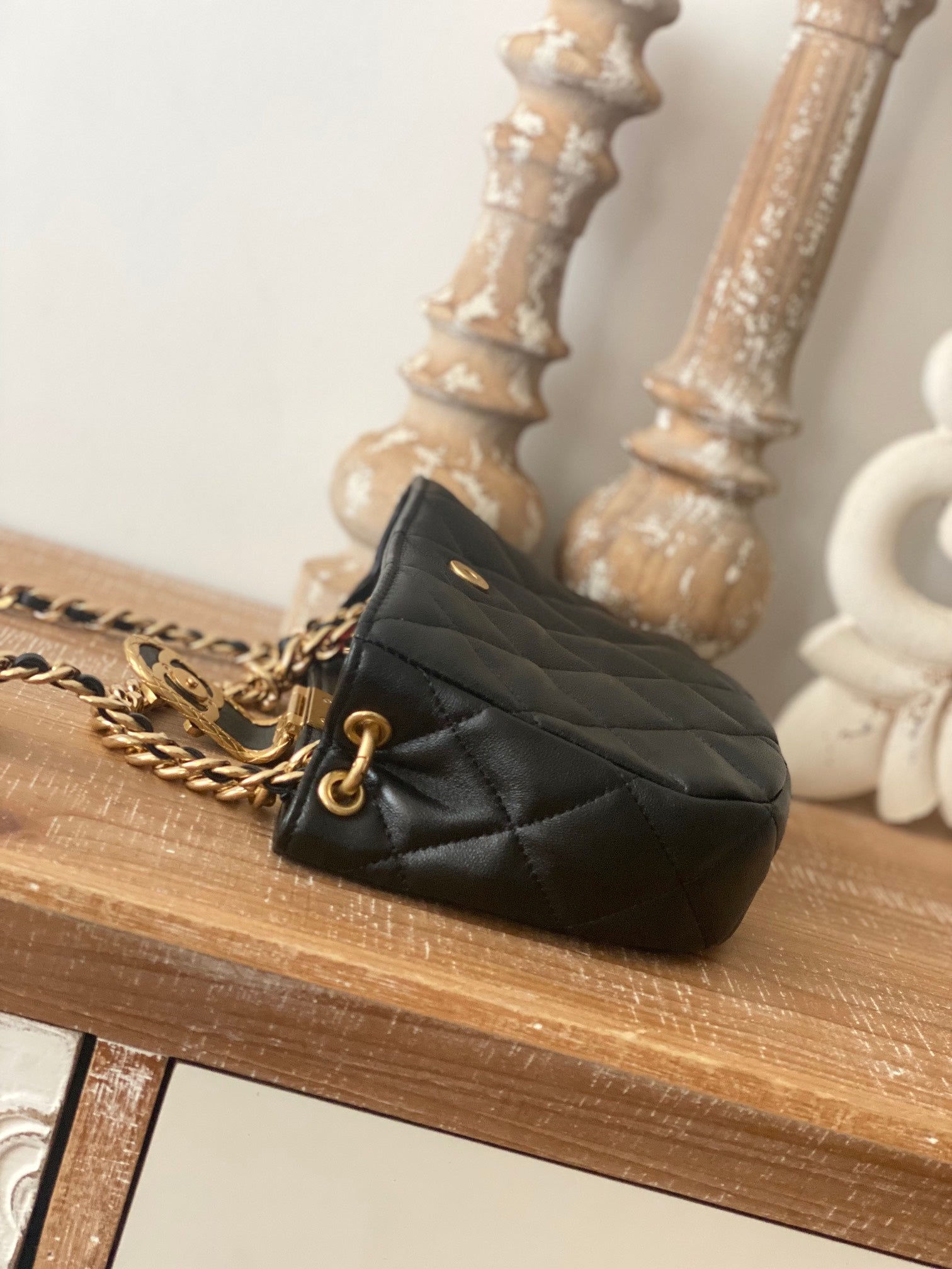 ChanelSmall Hobo Bag Gold Hardware Black For Women, Women’s Handbags, Shoulder Bags 7.5in/19cm