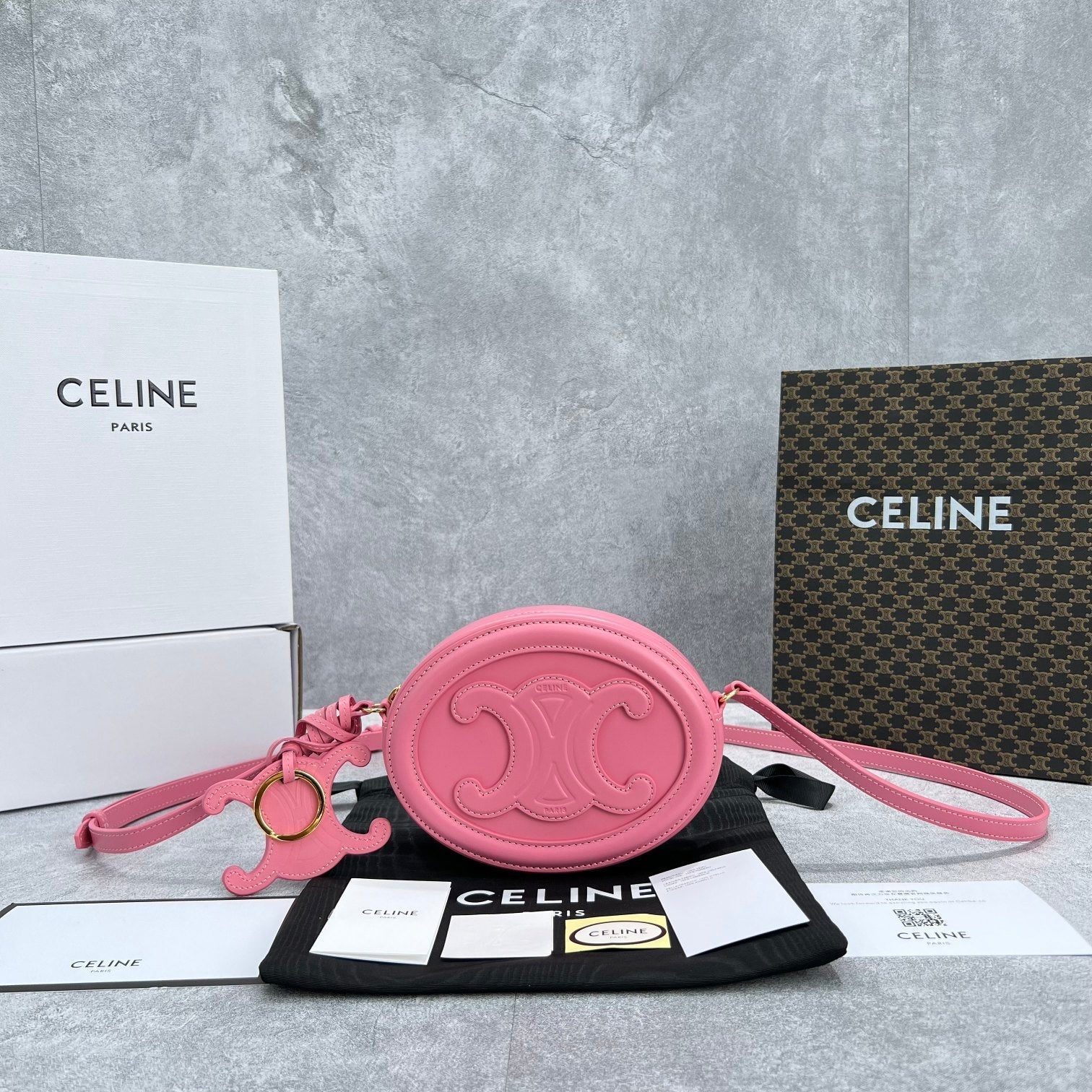 Crossbody Oval Purse Cuir Triomphe PiNike For Women 6in/16cm 10I703DPQ.27LK