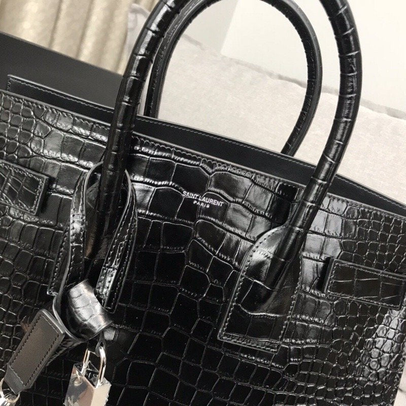 YSSL Sac De Jour Small In Embossed Crocodile Black For Women 12.5in/32cm YSLÂ  378299DND1N1000