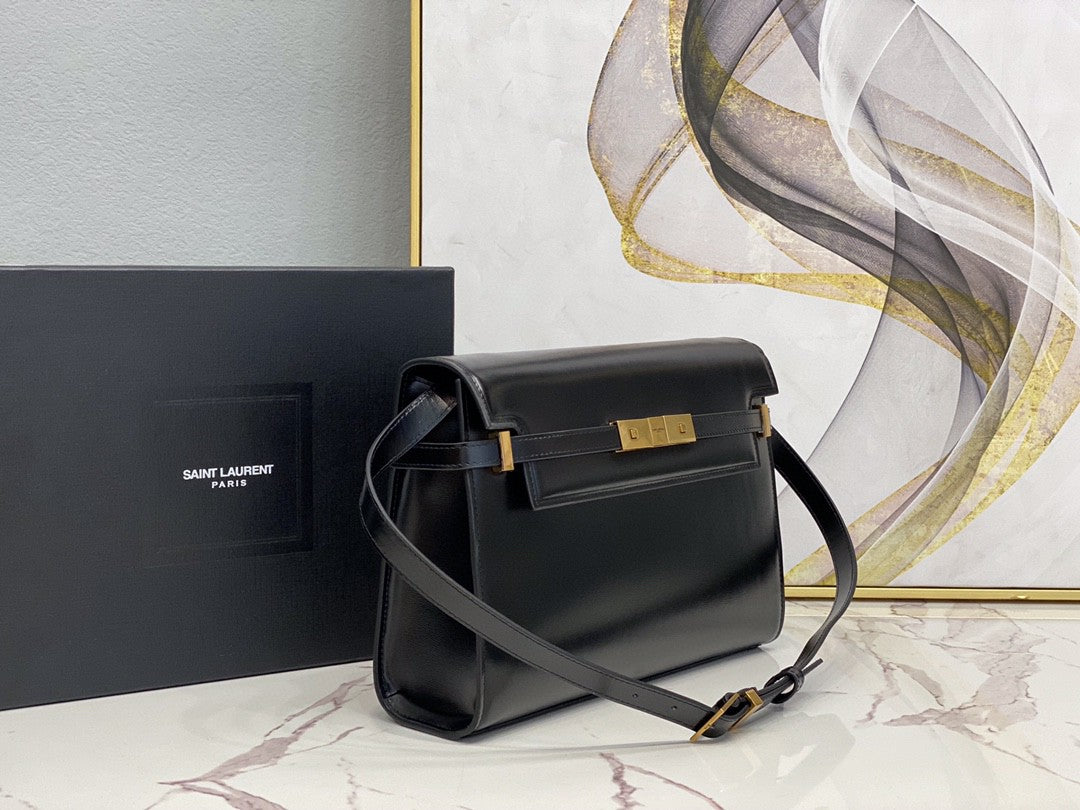 Manhattan Shoulder Bag In Box Black For Women 11.4in/29cm YSL 5792710SX0W1000