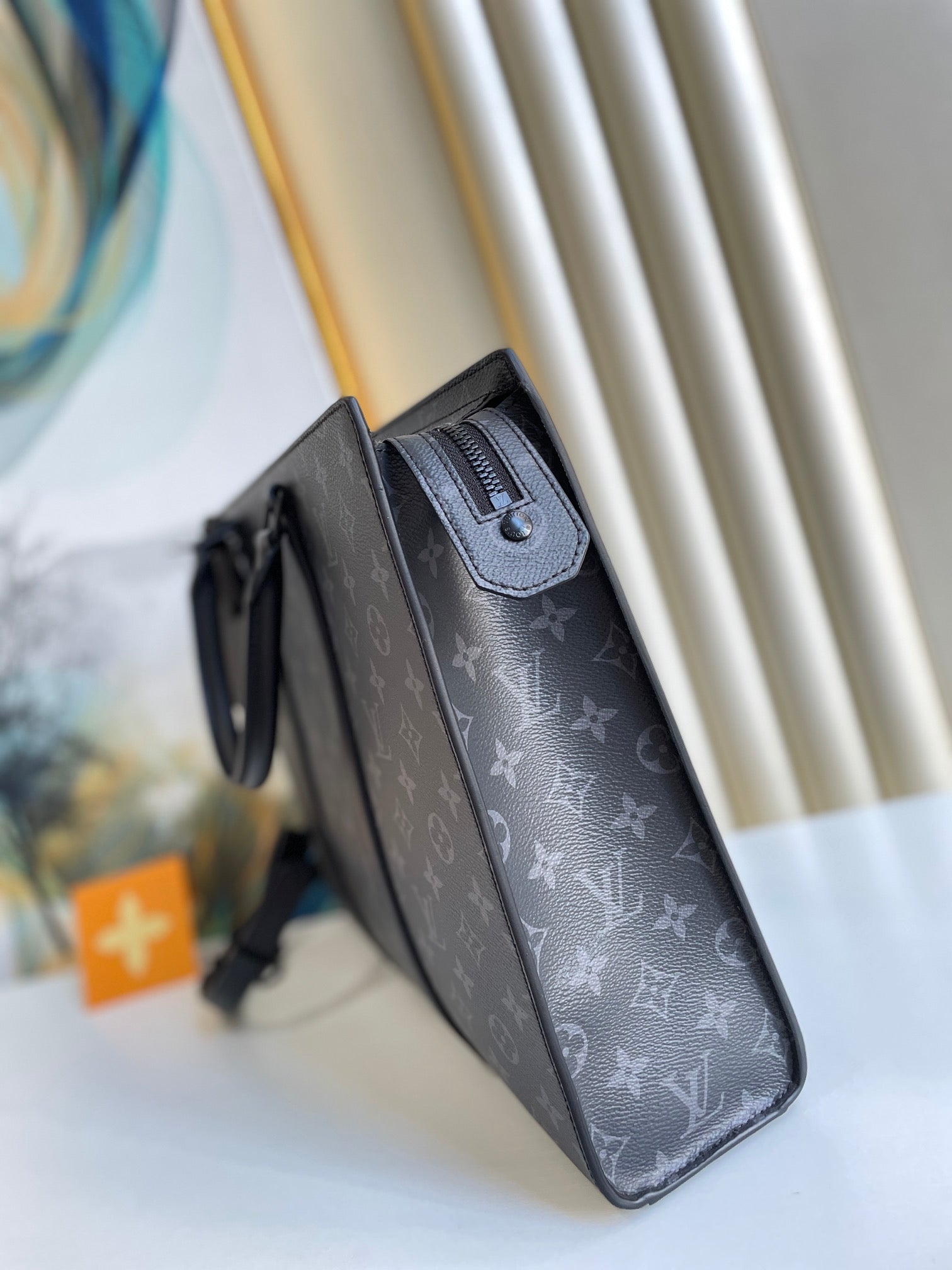 Louis Vuitton Sac Plat Horizontal Zippe Monogram Eclipse For Men, Bags, Shoulder And Crossbody Bags 15.4in/39cm Louis Vuitton M45265