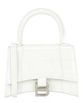 Balenciaga Womens Hourglass Xs Crocodile Embossed Top Handle Bag