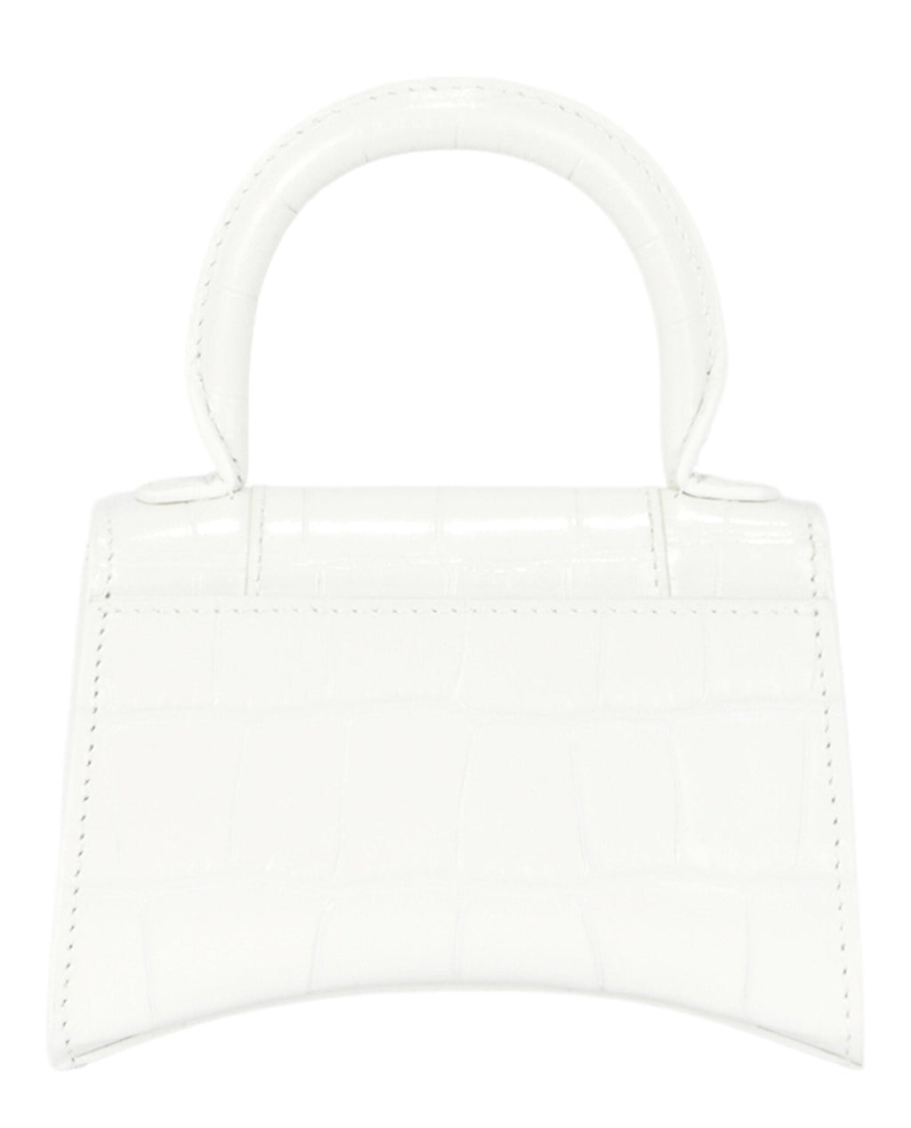 Balenciaga Womens Hourglass Xs Crocodile Embossed Top Handle Bag