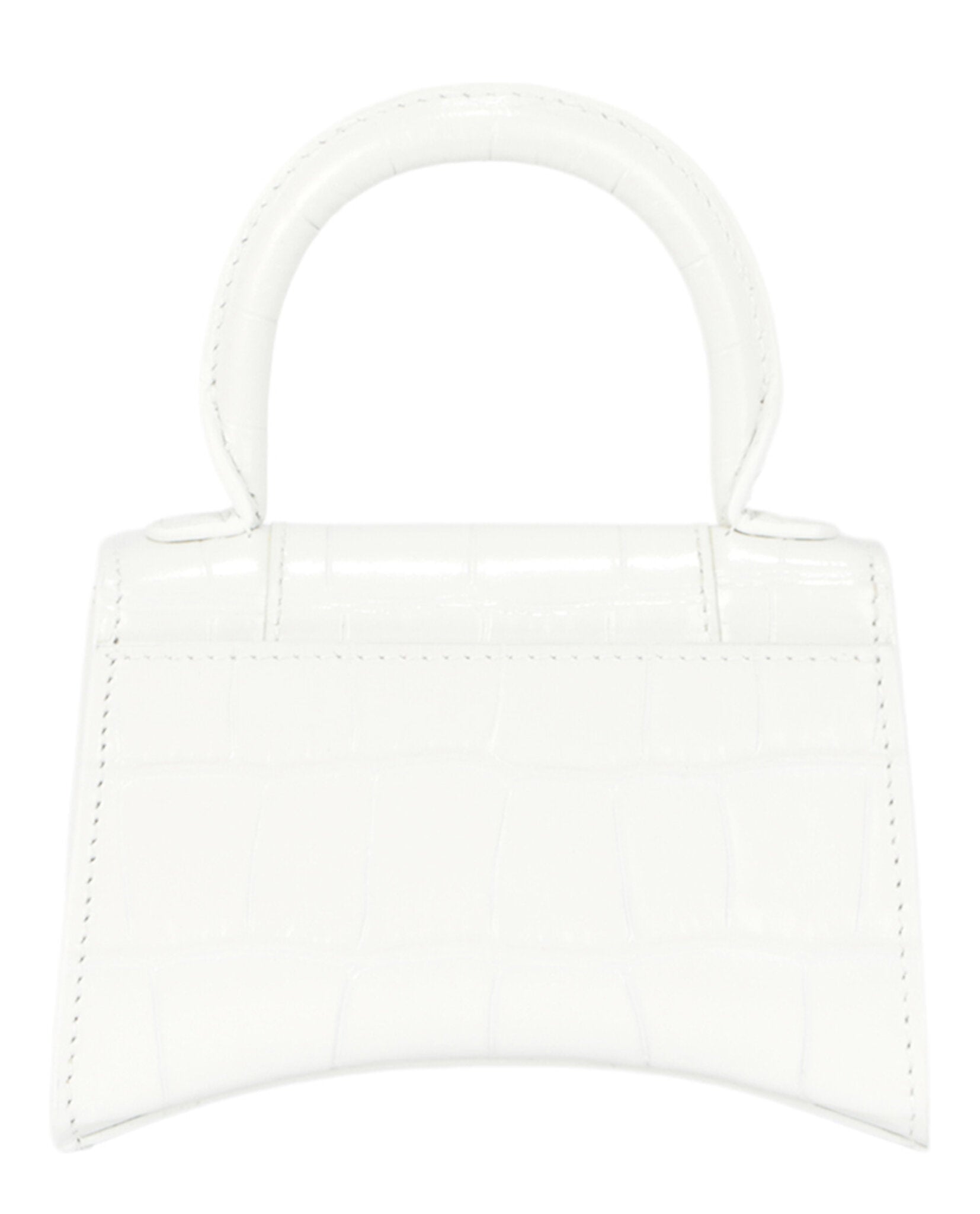 Balenciaga Womens Hourglass Xs Crocodile Embossed Top Handle Bag