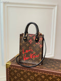 Louis Vuitton Petit Sac Plat Fall In Love Monogram Canvas For Women, WoBags, Shoulder And Crossbody Bags 6.7in/17cm Louis Vuitton M80839