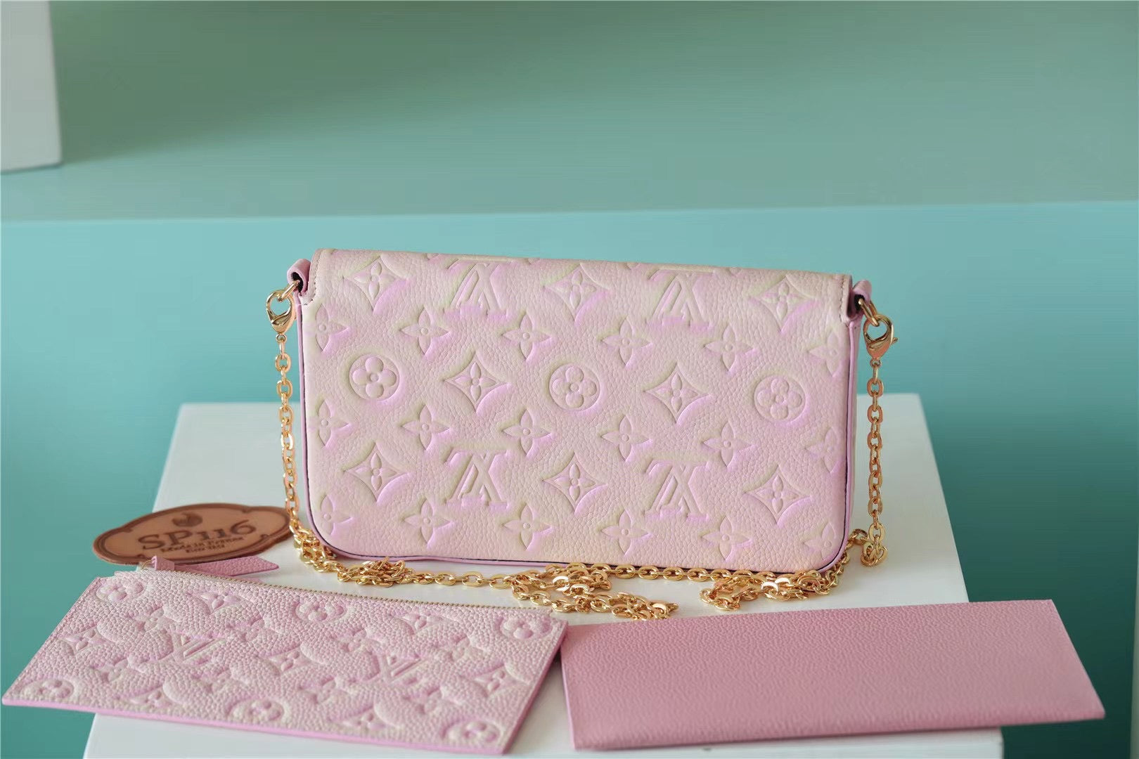 Louis Vuitton Pochette Felicie Monogram Empreinte Rose Poudre Pink For Women,  Shoulder And Crossbody Bags 21cm/8.3in Louis Vuitton M67856