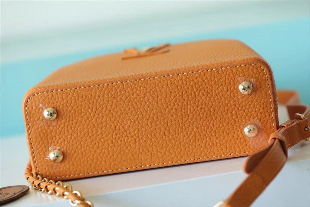 Louis Vuitton Capucines Mini Taurillon Jaune Sunbeam For Women,  Shoulder And Crossbody Bags 21cm/8.3in Louis Vuitton