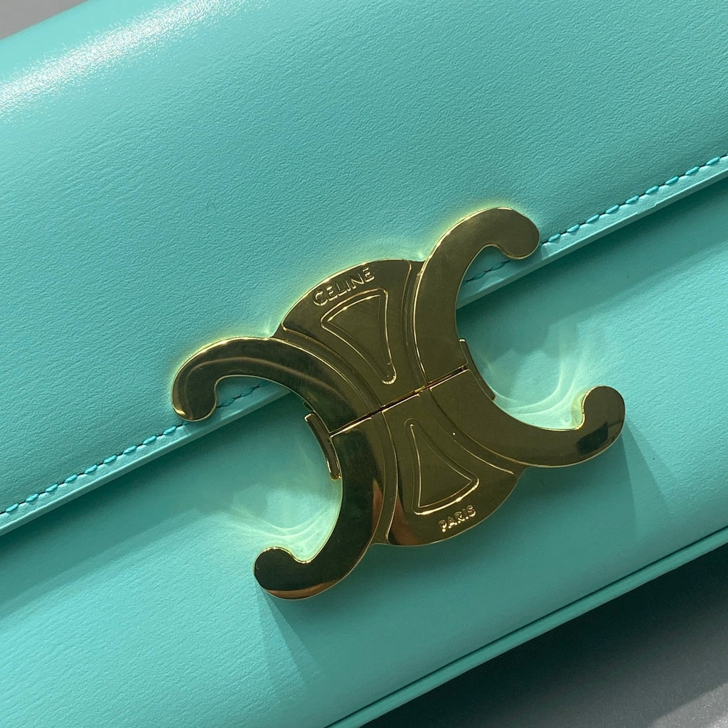 Triomphe Shoulder Bag Mint Green For Women 8in/20cm