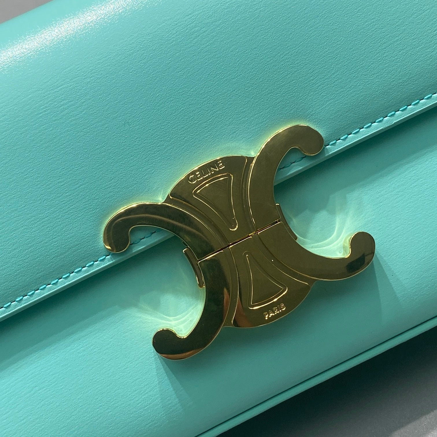 Triomphe Shoulder Bag Mint Green For Women 8in/20cm