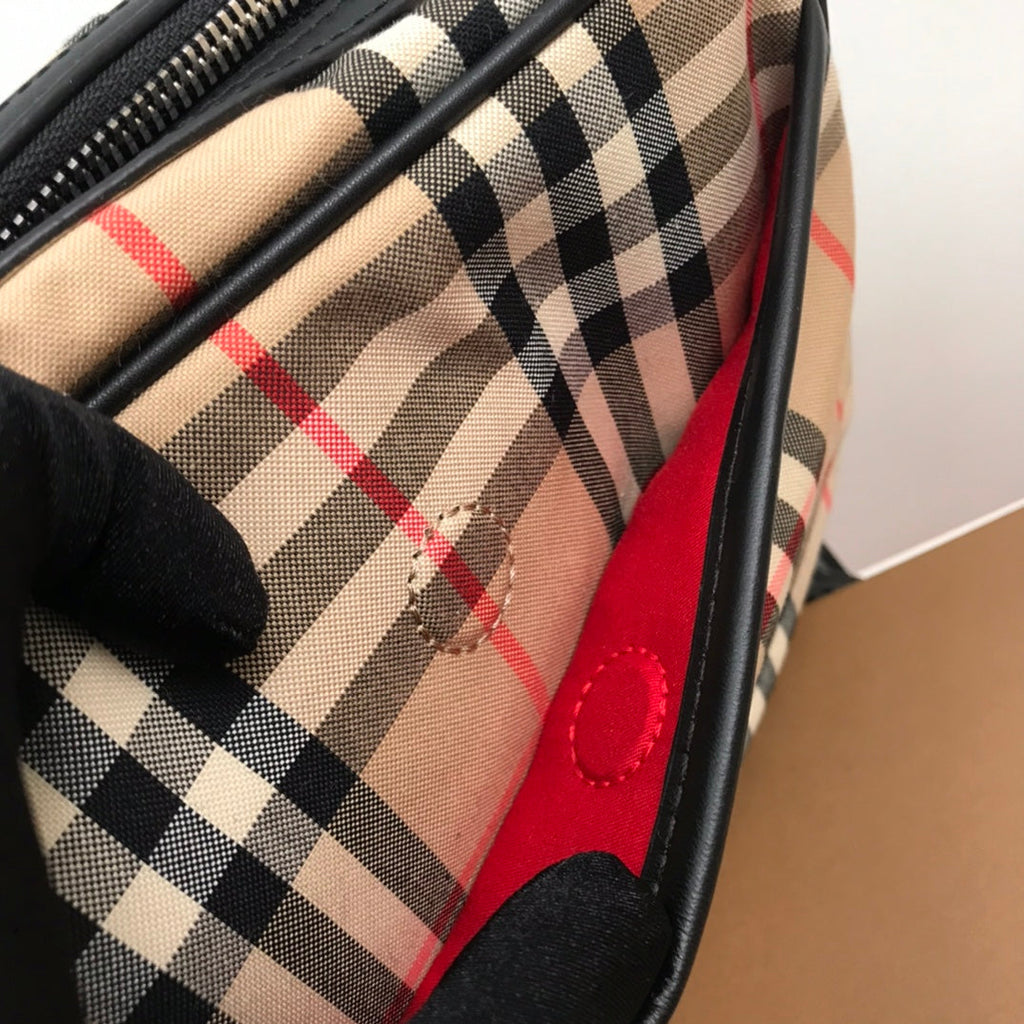 Vintage Check And Crossbody Bag For Men, Bags 8.6in/22cm