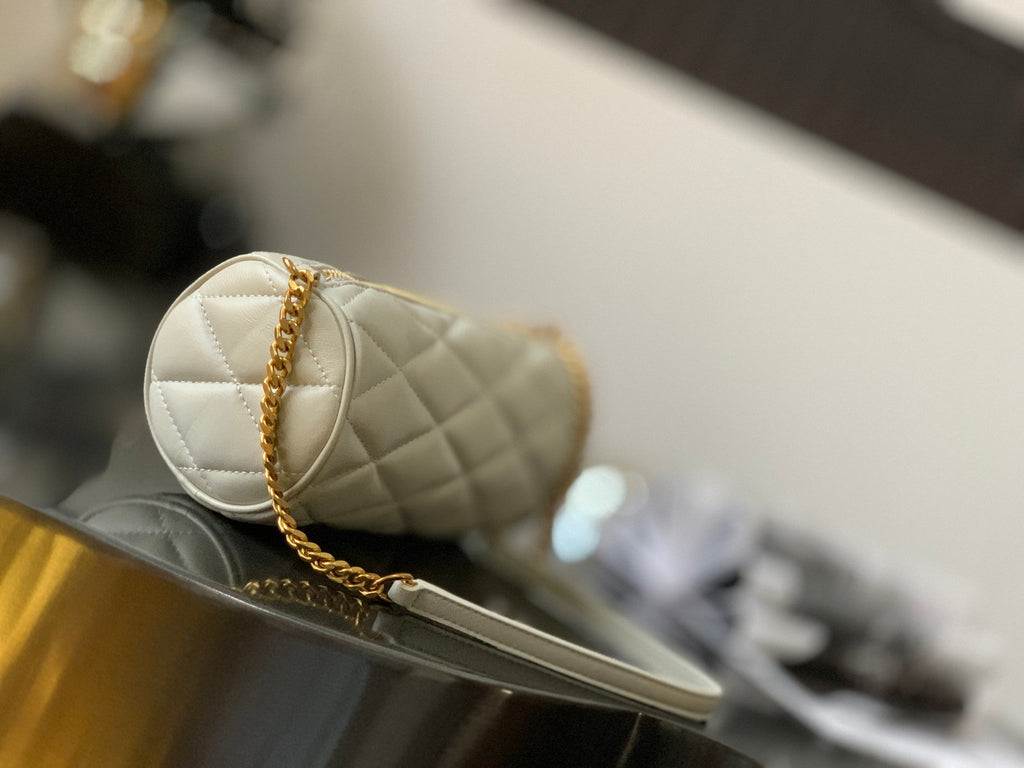 YSSL Sade Mini Tube Bag For Women 7.9in/20cm  White YSL 699703AAAJU9207
