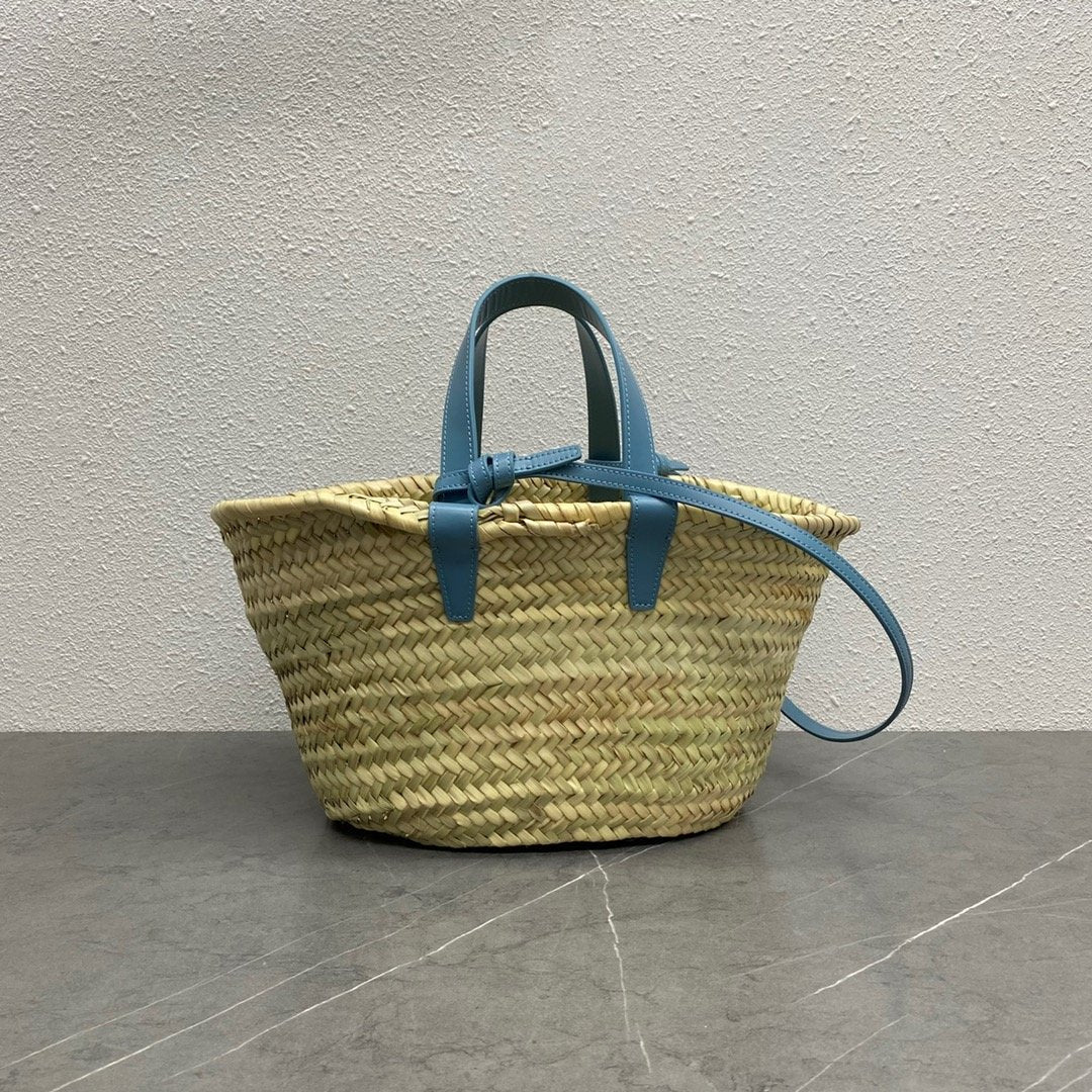 GLAMI Teen Triomphe GLAMI Classic Panier In Palm Leaves And Lizard Blue For Women 8in/20cmÃ‚Â 