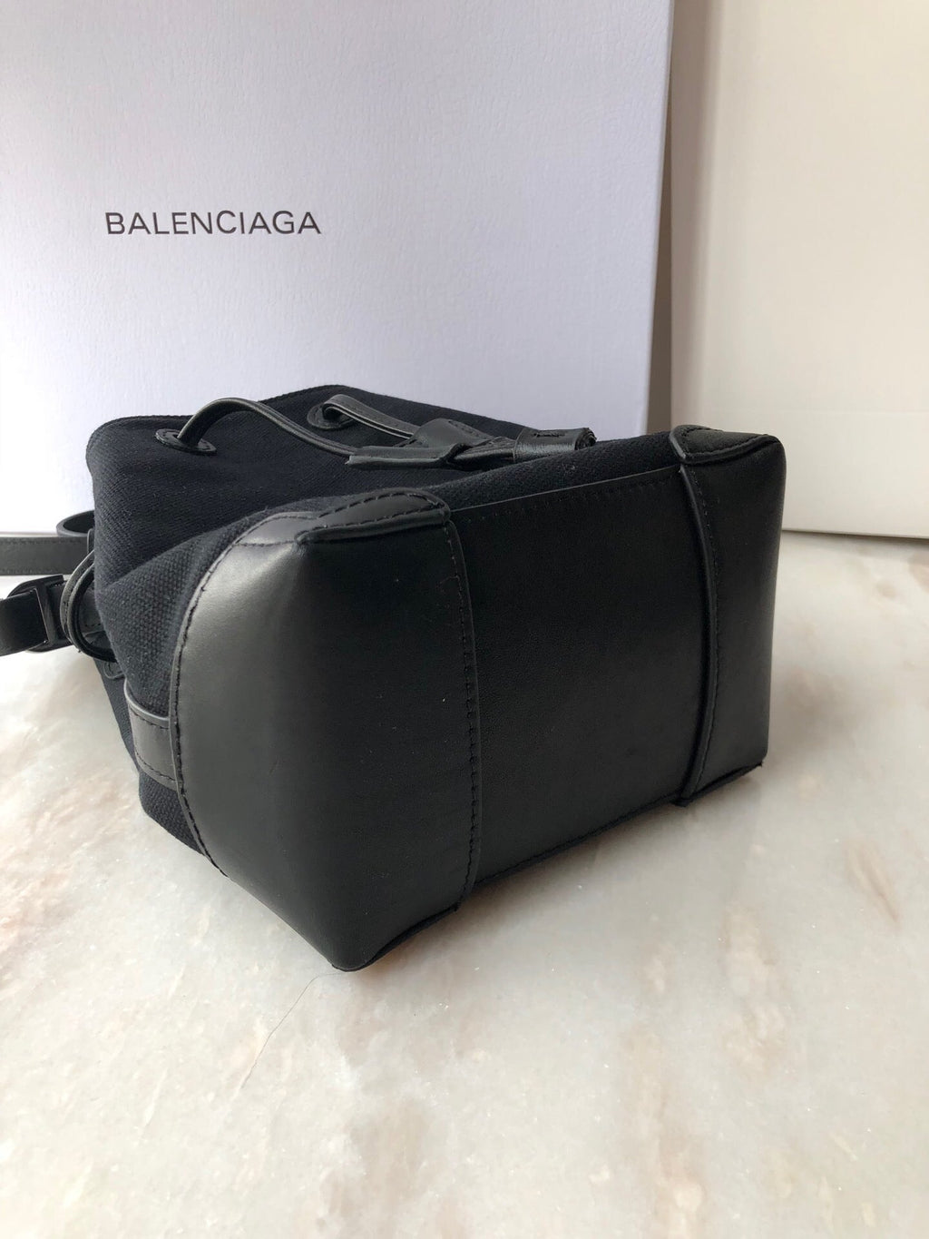 Navy Cabas Linen Crossbody Bag In Black, For Women,  Bags 9.8in/25cm