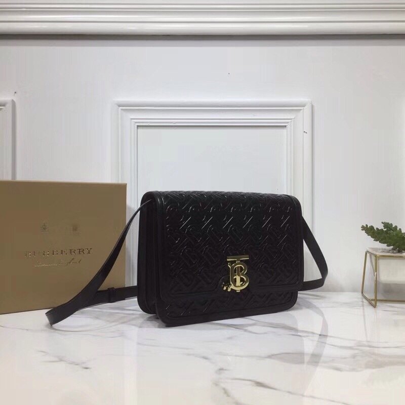 Small TB Crossbody Bag Quilted Monogram Black For Women, Bags 8.3in/21cm