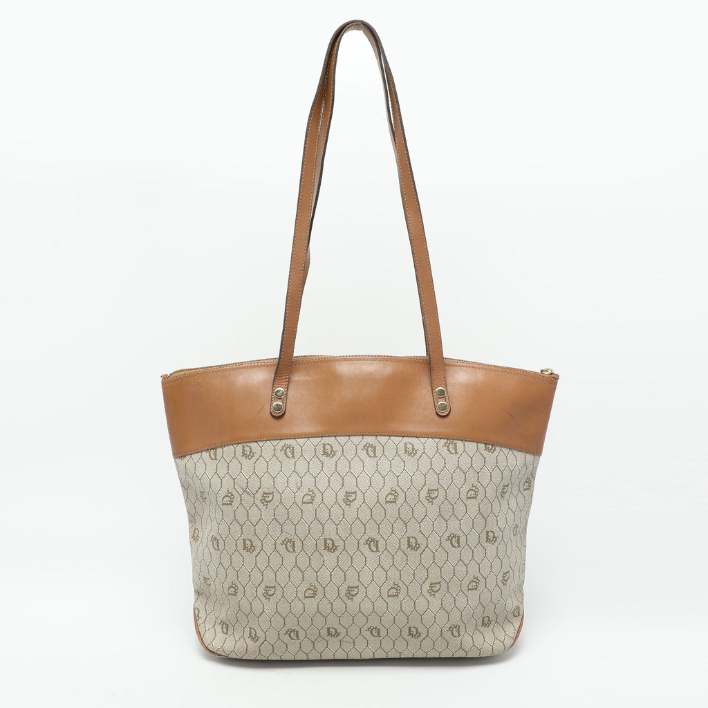 Dior Beige/br Honeycomb Coated Canvas And Leather 1:1 Rep Tote
