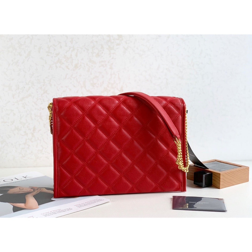 Saint Laurent Becky Small Shoulder Bag Red For Women 10.5in/27cm YSL