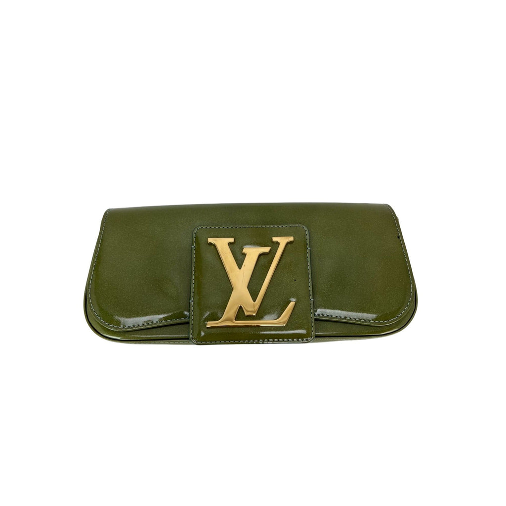 Louis Vuitton  Leather Sobe Green Clutch