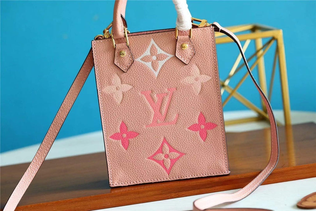 Louis Vuitton Petit Sac Plat Monogram Empreinte Pink For Women, WomenÃƒÂ¢Ã¢â€šÂ¬Ã¢â€žÂ¢s Handbags, Shoulder And Crossbody Bags 5.5in/14cm Louis Vuitton M80449