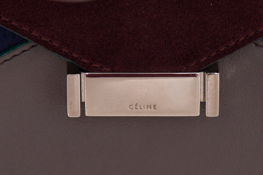 Celineline Multicolor Diamond Suede & Pony Hair Shoulder Bag