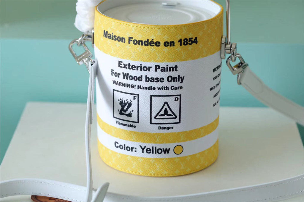 Louis Vuitton Paint Can Coated Canvas By Virgil AblohÃƒÂ¢Ã¢â€šÂ¬Ã¢â€žÂ¢s Yellow For Women, WomenÃƒÂ¢Ã¢â€šÂ¬Ã¢â€žÂ¢s Bags, Shoulder And Crossbody Bags 6.7in/17cm Louis Vuitton M81593
