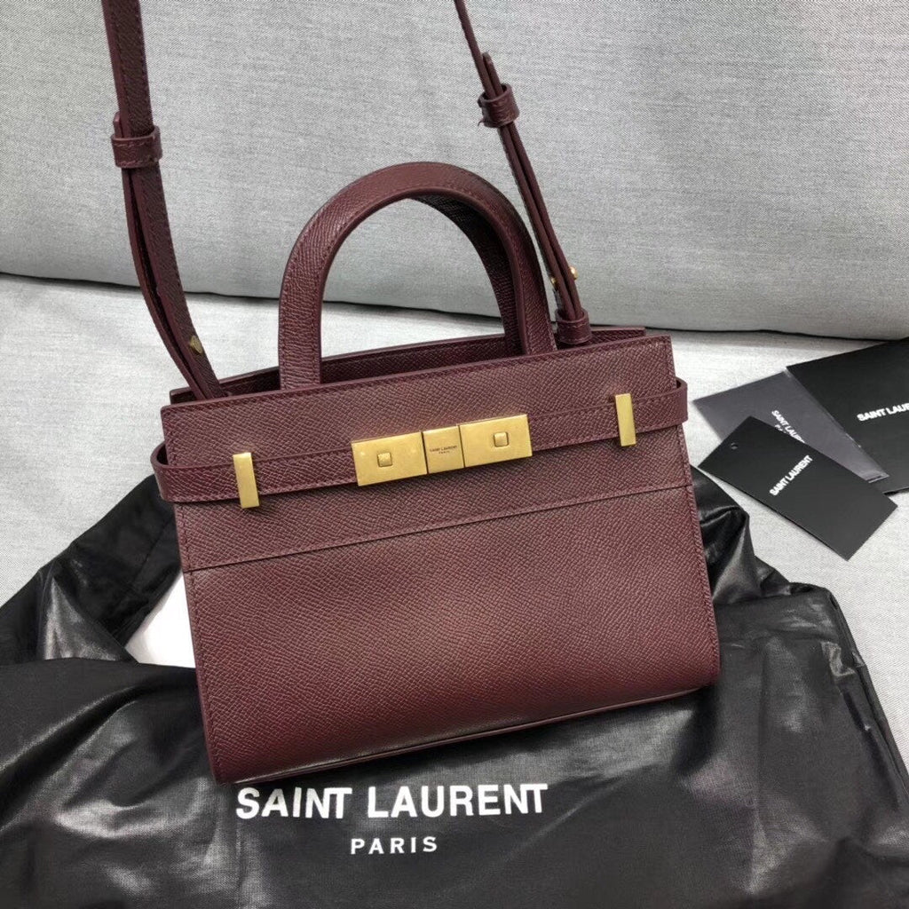 YSSL Manhattan Nano Shopping Bag In Box Burgundy For Women 8in/21cm YSL