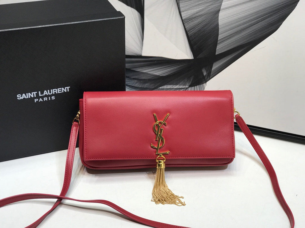 Top Quality Kate Tassel Small Shoulder Bag Red For Women 10.2in/26cm YSLÂ 