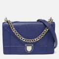 Blue Leather Medium Diorama Flap Shoulder Bag
