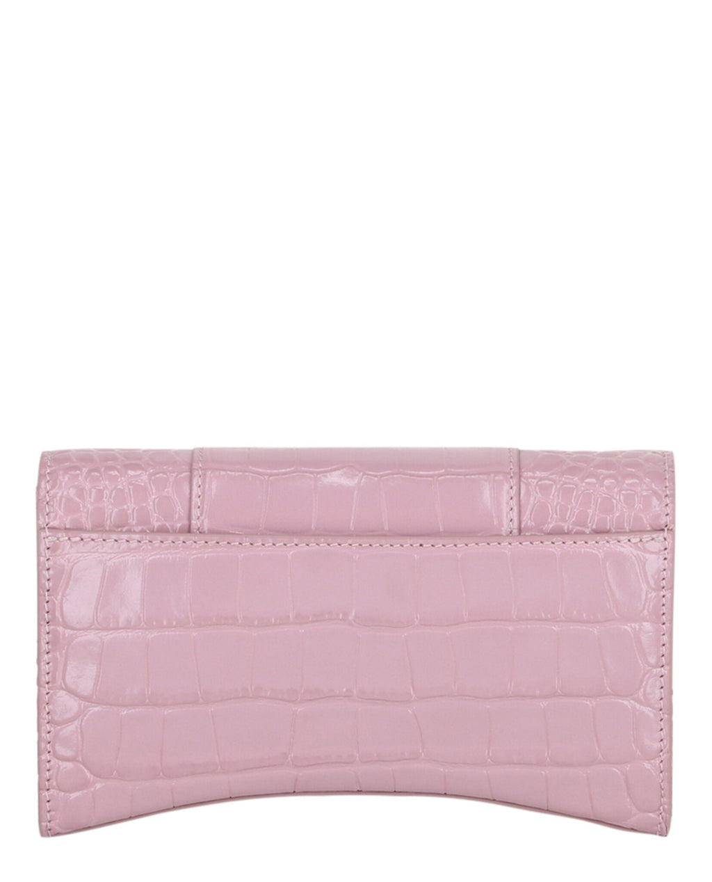 Balenciaga Womens Croc Embossed Hourglass Wallet On Chain