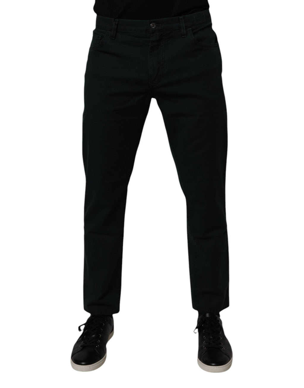 Dolce & Gabbana Dark Green Cotton Loose Men Denim Jeans