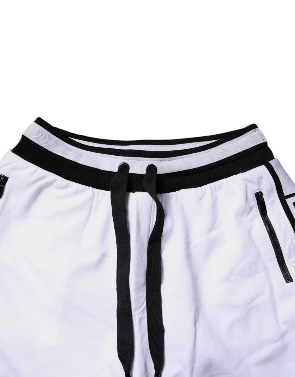 Dolce & Gabbana Black White Cotton Layered Sweatpants Pants